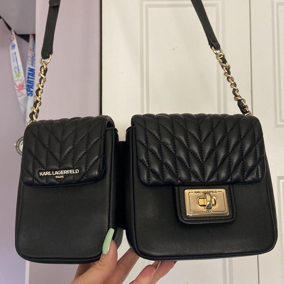 Karl Lagerfeld Unique 2 Section Shoulder Bag - Picture 5 of 5